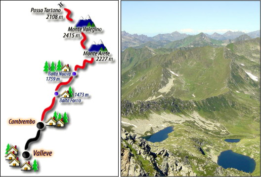 Cartina Tartano - Valegino - Laghi di Porcile