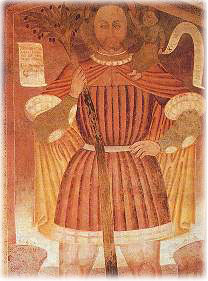Dionisio Baschenis, San Cristoforo. Pelugo TN chiesa Sant' Antonio Abate