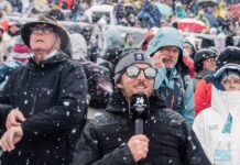 Juri speaker tra il pubblico alle Olimpiadi: “Un orgoglio per la Val Brembana”